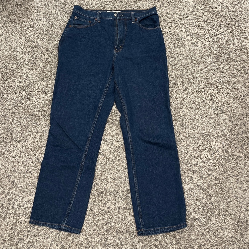 Abercrombie Curve Love Ultra High Rise Ankle Straight Jeans